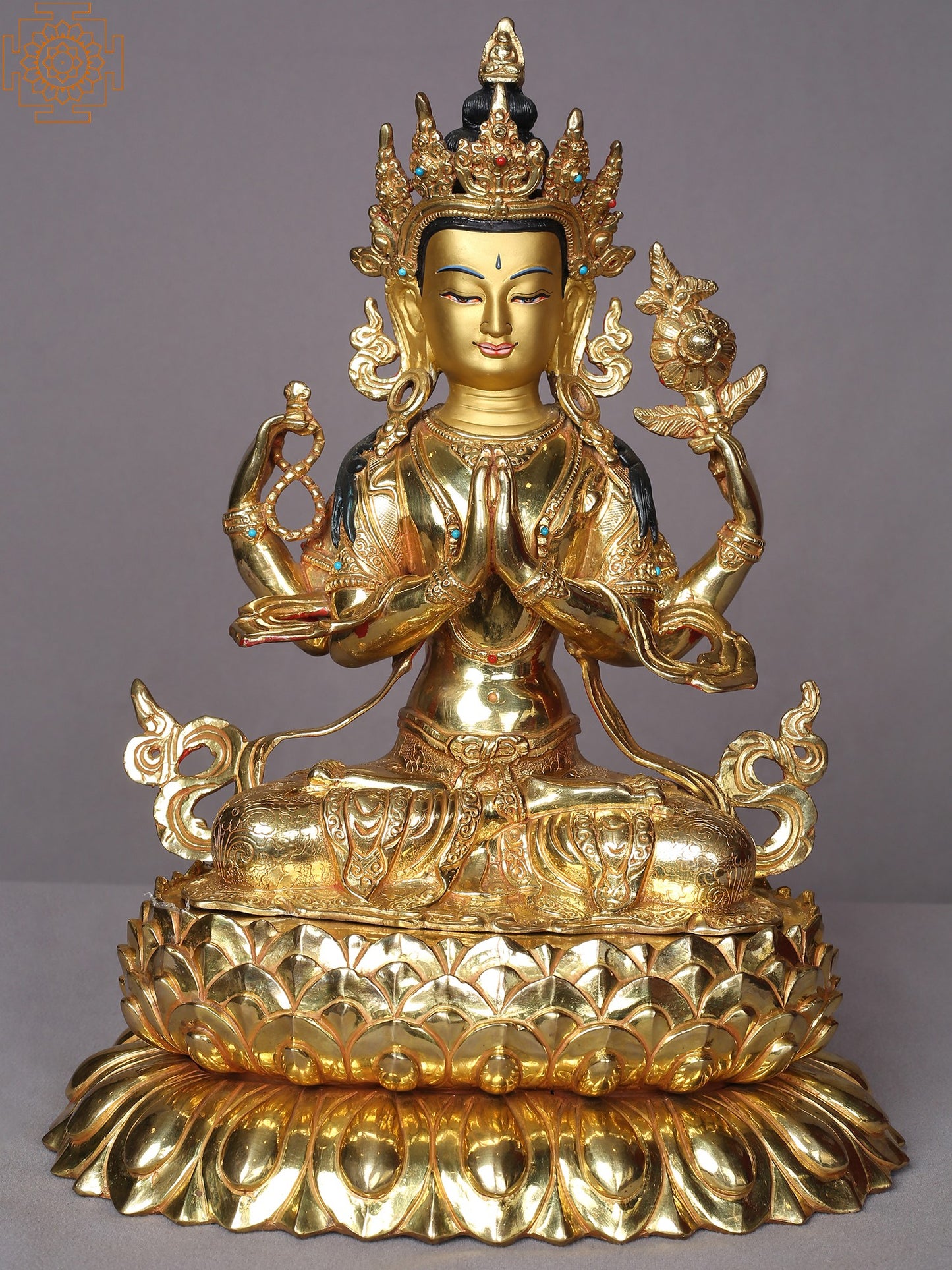 Chenrezig Statue Seated Avalokiteshvara From Nepal