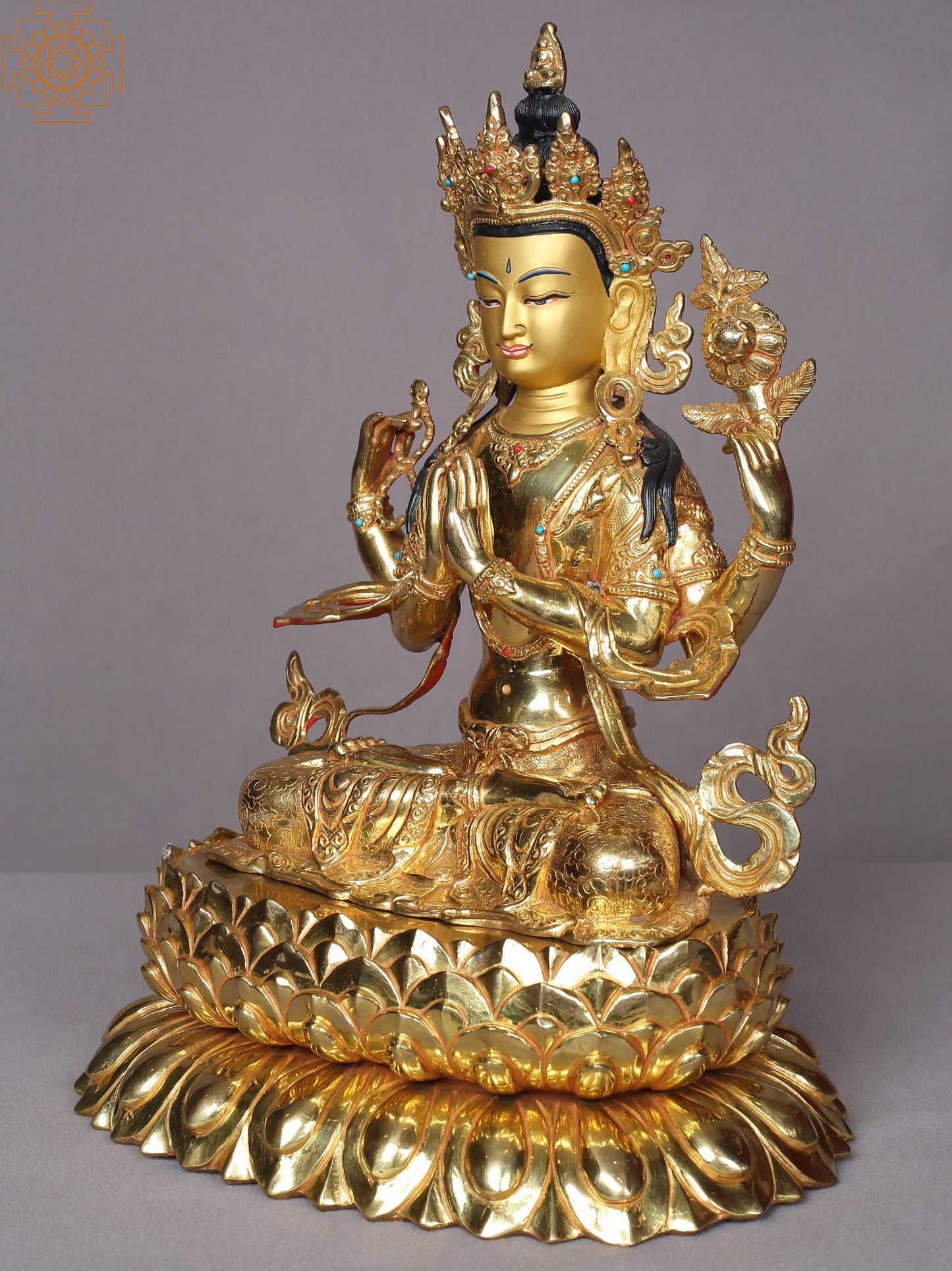 Chenrezig Statue Seated Avalokiteshvara From Nepal