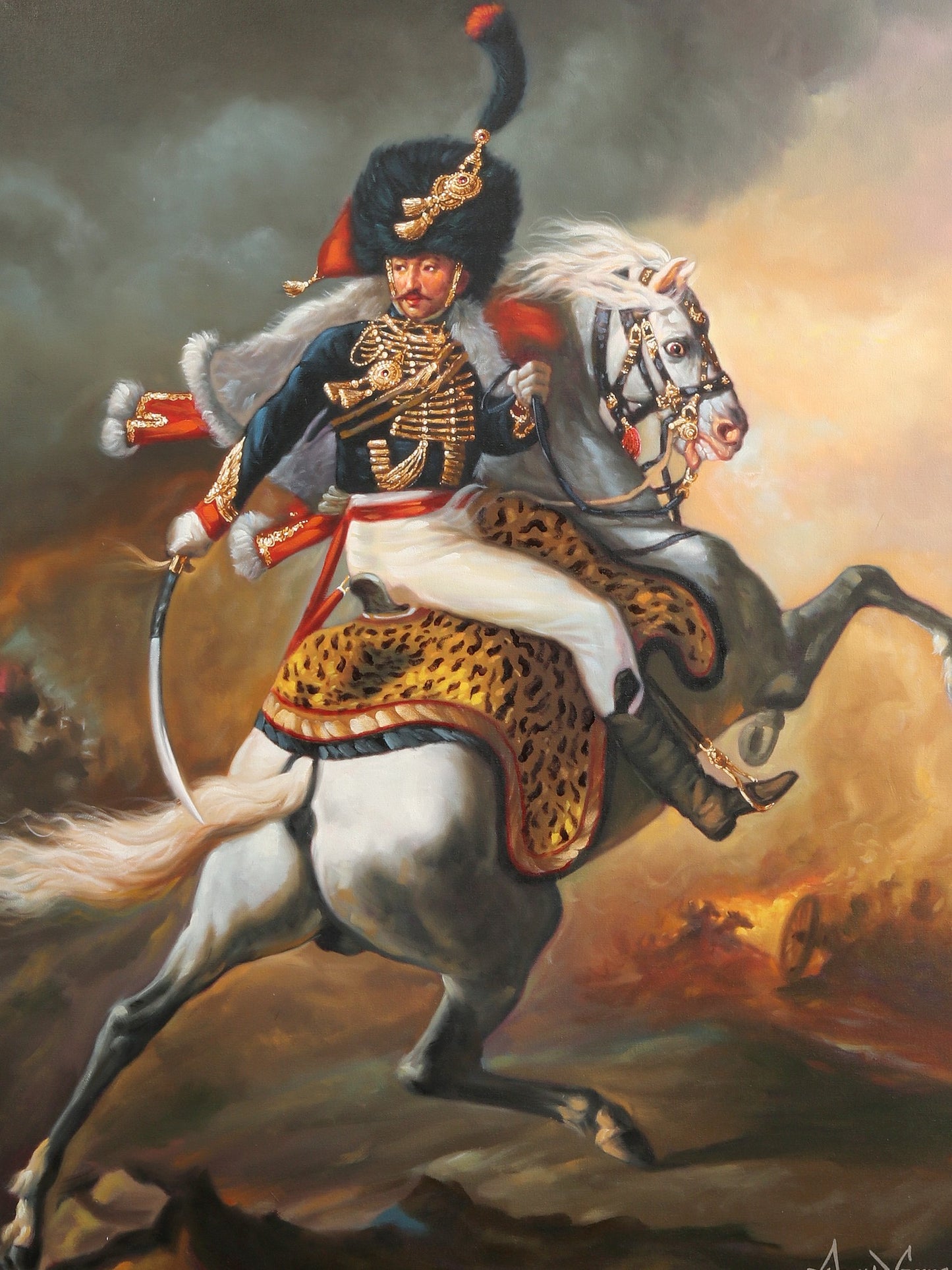 The Charging Chasseur Oil Painting on Canvas | Without Frame