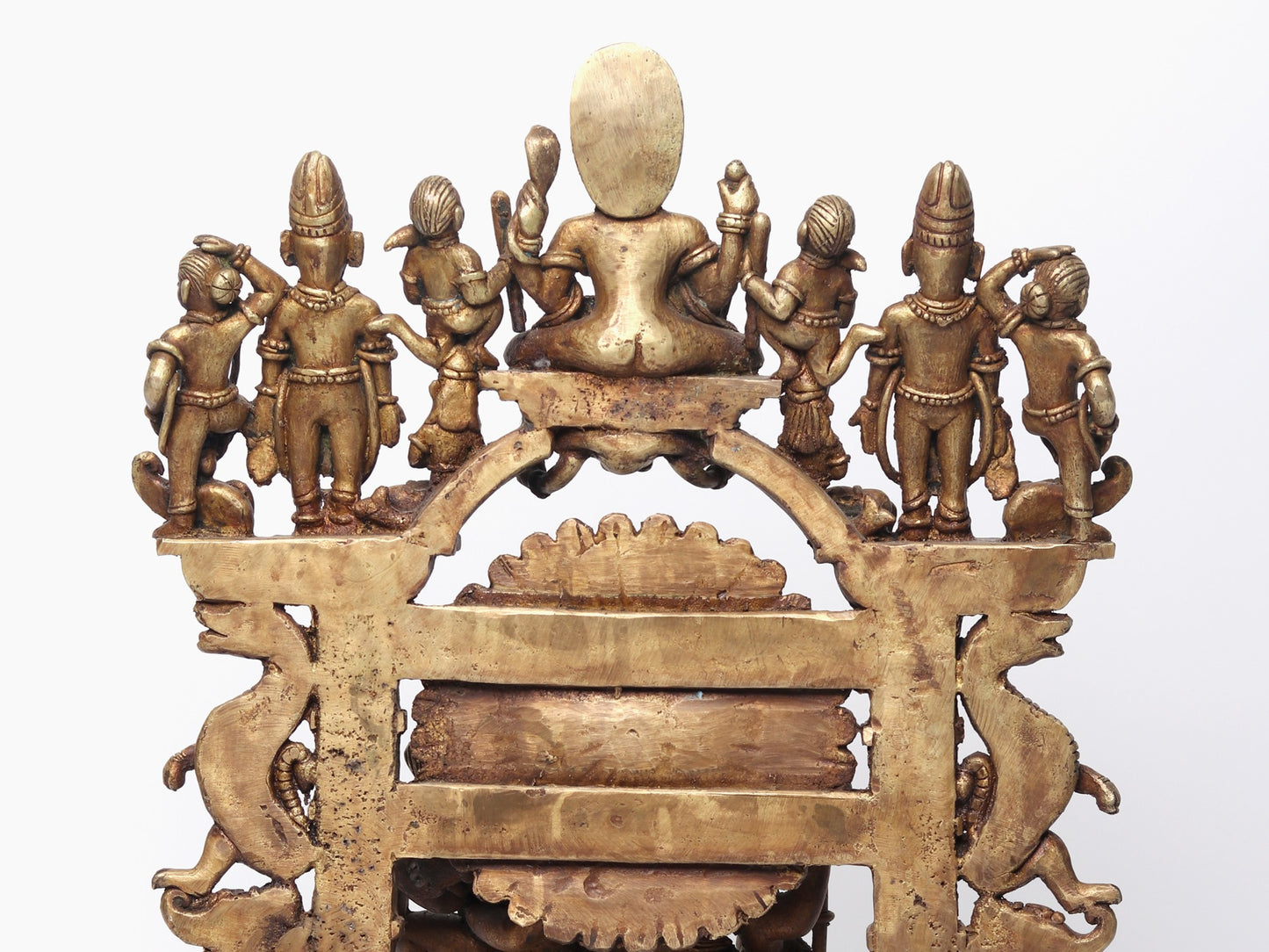 Bronze Shiva and Parvati Idol Seated On Throne In The Divine Residence of Kailasa