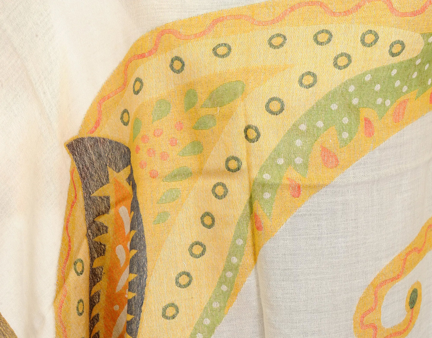 Cashmere Stole with Woven Large Paisleys