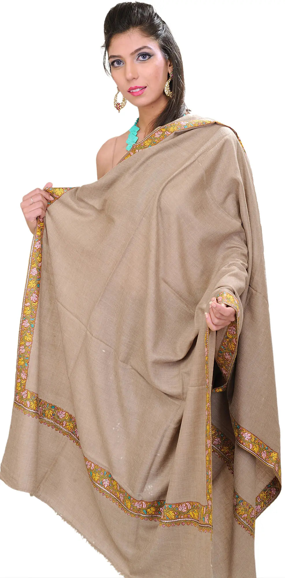 Apricot-Gelato Reversible Handloom Stole from Nepal